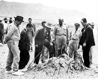 Ground zero of the Trinity test site where the atomic bomb was first tested