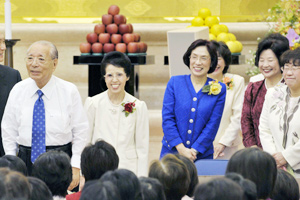 Mr. Ikeda at a light moment during the monthly meeting