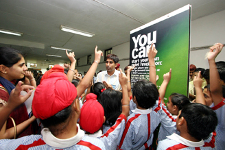 Seeds of Change: The Earth Charter and Human Potential seek to foster an ethos of responsibility for global and social issues. (India, September 2007)